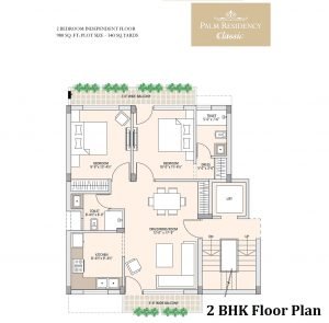 palm residency 2bhk floor plan