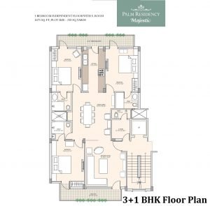 palm residency 3+1bhk floor plan